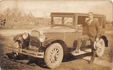 J44/ Interesting RPPC Postcard c1910 Early Automonbile Man 363 picture