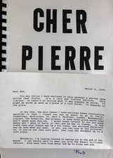 Cher Pierre Rare Manuscript & Letter by M. Robert Gardner An American In Paris  picture