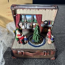 Avin Christmas Visit with Santa Figurine - Tabletop Decoration - Approx. 7