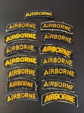 Lot of 15 Vintage US Army Airborne Tabs Patches WWII Korea Vietnam Era picture
