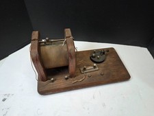 Early Antique homemade Crystal radio set with sliding tuning coil picture