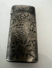Antique Gorham Sterling Silver Match Safe Vesta Case Victorian Lion Anchor G  picture