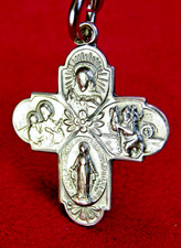 Chapel Sterling WWII GI’s Dog tag Chain Scapular St Christopher Miraculous Medal picture