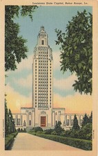 Postcard LA: Louisiana State Capitol Building, Baton Rouge, Louisiana Linen picture