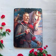 Ivan Bohun Wooden Plaque 20x28cm, Handmade Decoupage Art, Ukrainian Cossack picture