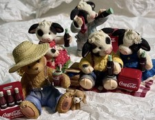 Vintage Enesco Coca-Cola Figurine Lot 4 Mary’s Moo Moos Cherished Teddies Boxes picture