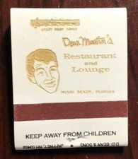 Rare Vintage DINO'S LODGE DEAN MARTIN RESTAURANT Matchbook picture