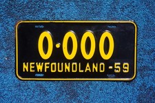 1959 NEWFOUNDLAND Canada SAMPLE License Plate - Nice Quality picture