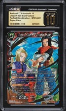 2023 Dragon Ball Super ENG CGC 10 PRISTINE Androids 17 & 18 Super Rare #BT23-022 picture
