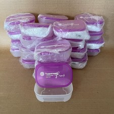 Tupperware Freezer Mates Mini 4 oz Container 4160 Purple Seal Bulk Lot Set of 24 picture