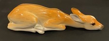 Elegant Lomonosov Porcelain Deer Figurine, Made in Russia, Laying, 7 1/2 inches picture