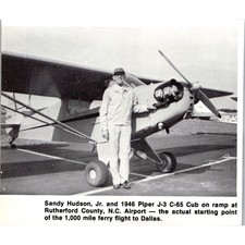 Sandy Hudson Jr & 1946 Piper J-3 C-65 Cub 1978 Sport Aviation Photo SAH5-8 picture