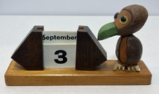 Art Deco YZ Nutbird Desk Calendar 1920s Coquilla Nut Bakelite Dunhill Era picture