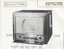 1949 Magnavox CT-214 218 221 Television Tv Photofact Manual CT214 CT218 CT221 picture