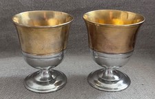 Beautiful Rare Pre Owned Pair Match Pewter Gilt Gold Harry Potter Goblets picture