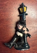 Vintage Hand-Painted Cast Iron Bottle Opener Drunk Man Lamp Post Figurine picture