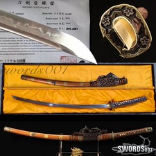 41'' Handmade Japanese Authentic Tachi Sword T10 Steel Clay Tempered Katana picture