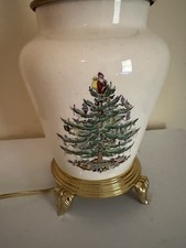 Vtg Spode Christmas Tree Porcelain Table Lamp Made England   (No Shade) picture