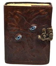 Two Eyes aged looking paper leather w/ latch picture