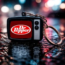 Dr. Pepper retro TV Set Keychain retro style w/ light and Sound picture