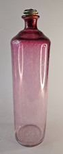 Vintage Gustaf Adolf Swedish PINK Glass Bottle Sveriges Konung 11