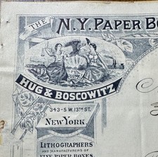1896 billhead lithographer Hug Boscowitz druggist supplies paper boxes NYC picture