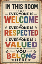 This Room Is A Safe Place Rainbow Art 8x12 Inclusive Teacher Metal Tin Wall Sign picture