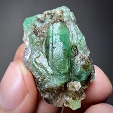 81ct Beryl Var Natural Emerald Crystals on Matrix  from Chitral Pakistan picture