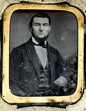 1850s 1/6th Plate Daguerreotype Portrait of a Handsomely Young Bearded Gentleman picture