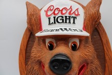 VTG Coors Light Beer Wolf 3-D Sign Bar Pub Man Cave Decor 1987 picture