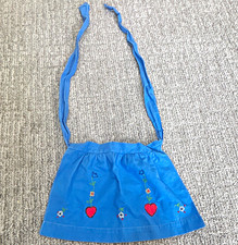 Vintage childs Embroidered Floral Heart Waist Apron, One Size Traditional picture