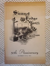 1951 Free Masons Sunset Lodge 50th Anniversary No 625 Washington Pennsylvania picture