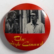 Vintage 1983 THE STYLE COUNCIL promo badge Paul Weller band pin UK button 1