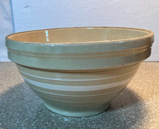 Antique  Mc Coy Yellow Ware Striped Nesting Bowls 1880s American 11