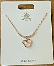 2026 Disney Parks Mickey Mouse Icon Necklace Opalescent Jewelry CZ NEW picture