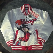 Headgear Classics Disney Mickey Mouse Chicago Satin Jacket White/Red XS picture