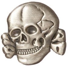 Skull and Cross Bones pin, 1 inch hat/lapel pin, pewter picture