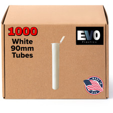 90mm Tubes - White - 1000 count , Pop Tops Tubes, BPA-Free  - USA Made picture
