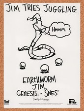 1994 Earthworm Jim Genesis Original Advertisement / Retro Promo v9 picture