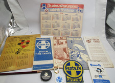 Santa Fe Railway Collectible Lot Timetables Patches Calendars Keychain Safety It picture