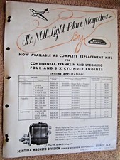 1948 BENDIX-SCINTILLA NEW LIGHT PLANES MAGNETOS AD SHEET / BROCHURE picture
