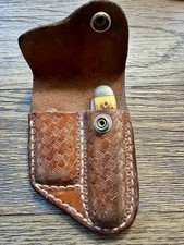 Vintage Schrade USA 285UH Uncle Henry Pro Trapper Knife Leather Belt Sheath picture