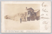 1907 RPPC Monster Rotary Snow Plow North Dakota Train Fairdale Anoka MN picture