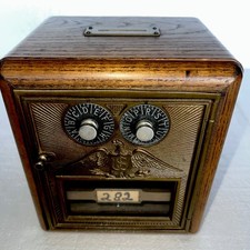 Antique USPS P O Post Office Postal Box Door Bank W/ Combination US Eagle Corbin picture