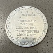 McDonald's 1983 Silver Promotional Token Redeemable picture