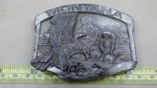 Vintage Belt Buckle Pewter Siskiyou Montana 1984 picture