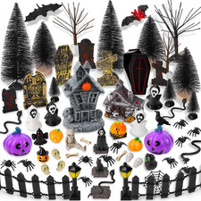88 PCS Halloween Village Accessories Set Halloween Haunted Houses Village picture