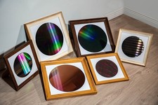 Framed Silicon Wafer Display for Vintage CPU Microchips Tech Wall Art (8&12inch) picture