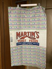 Vtg Martins Yeast Feed Sack Print Cloth/paper Label 100lb New Paris Indiana  picture