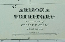 Vintage 1903 ARIZONA Map 14
